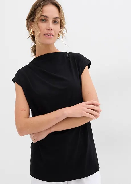 T-shirt col bénitier contenant de la viscose, bonprix