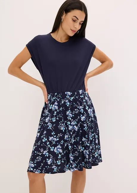 Robe en jersey avec jupe imprimée, bonprix