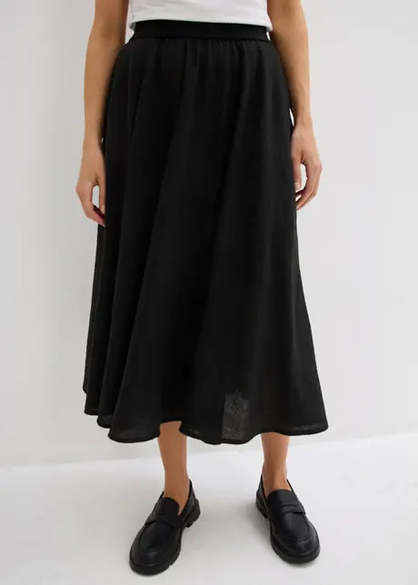 Jupe midi, taille élastiquée, bonprix