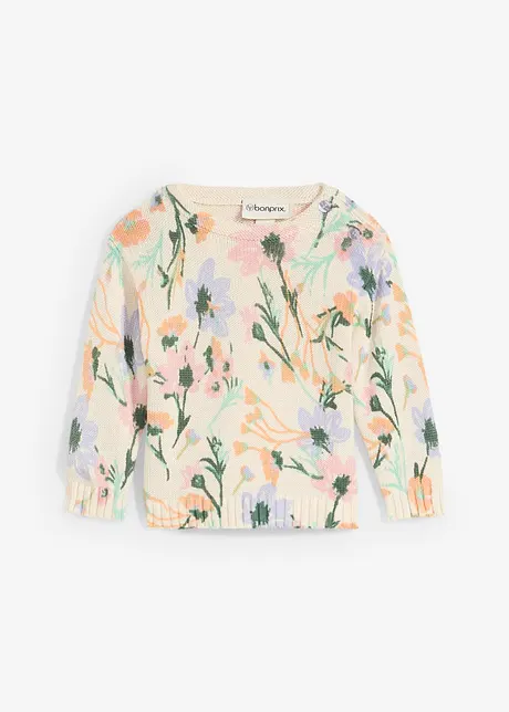 Pull bébé tout doux à motif floral, bonprix