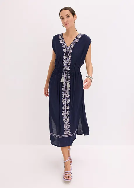Robe midi bohème avec broderie, bonprix