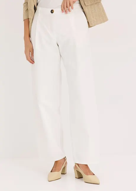 Pantalon à pinces en twill de coton, bonprix