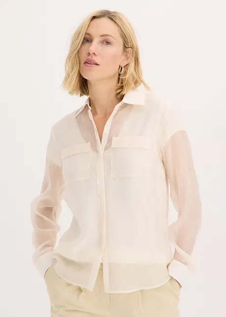 Blouse transparente et texturée, bonprix
