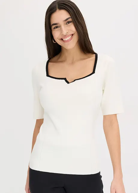 Pull  en maille fine avec bande contrastante, bonprix