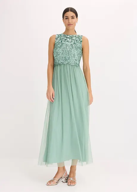 Robe longue brodée de sequins, bonprix