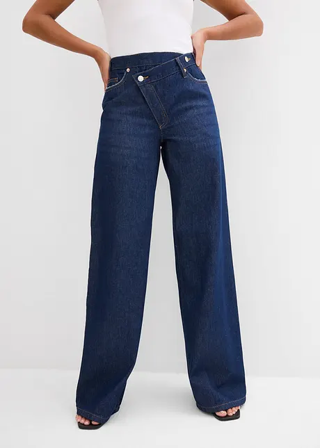 Jean large, taille mi-haute, peu extensible, bonprix
