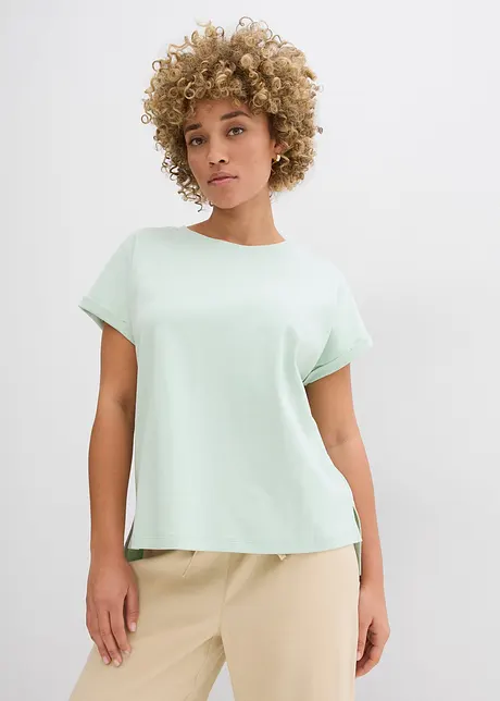 T-shirt plus long derrière en jersey coton épais, bonprix