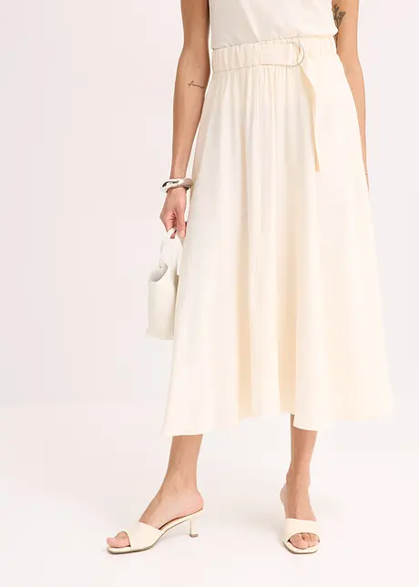 Jupe fluide en twill de viscose mélangée, bonprix