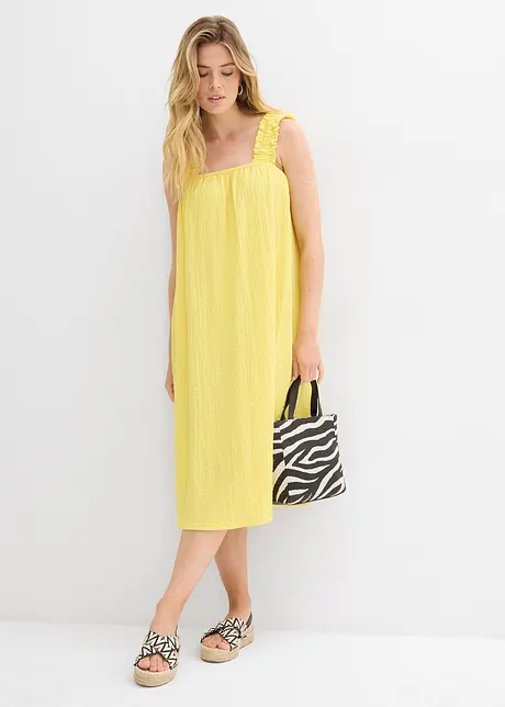 Robe en jersey crêpe gaufré, bonprix