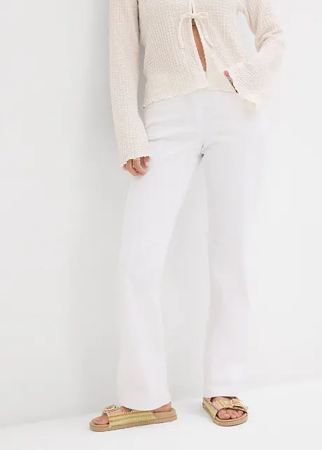 Jean droit taille mi-haute, extensible, bonprix