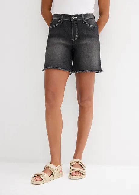 Short en jean, taille mi-haute, extensible, bonprix