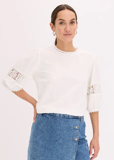 Blouse manches courtes contenant du lin, bonprix