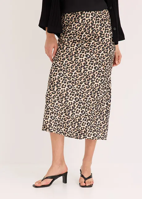 Jupe midi en satin, bonprix
