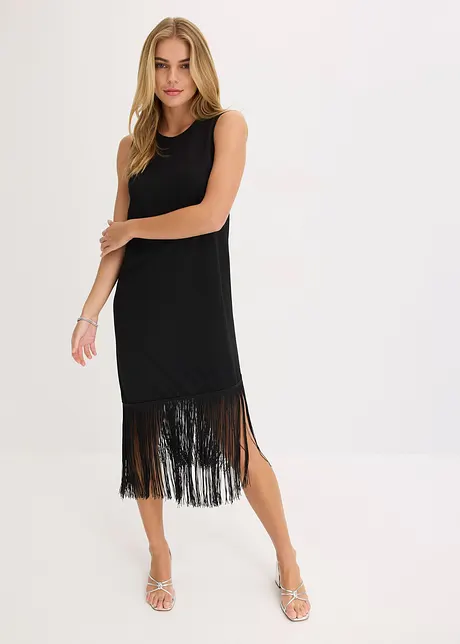 Robe en jersey à franges, bonprix