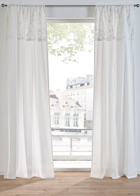 Rideau en coton avec broderie (1 pce), bonprix