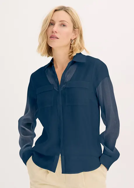 Blouse transparente et texturée, bonprix