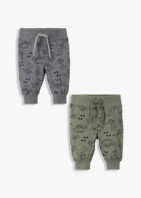 Lot de 2 pantalons bébé en coton, bonprix