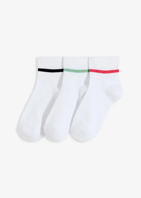Lot de 3 paires de chaussettes de tennis courtes avec coton et semelle en éponge, bonprix