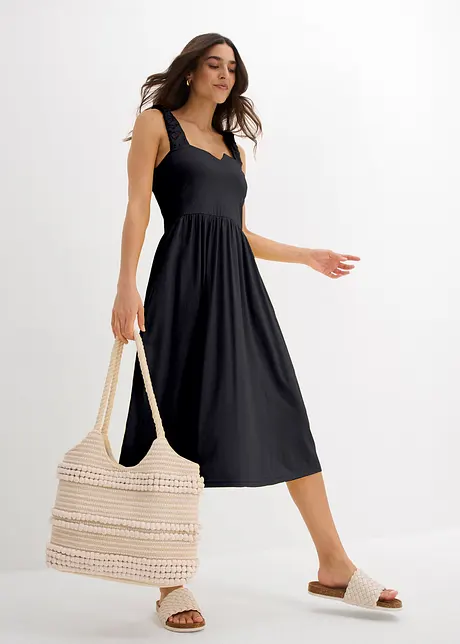 Robe légèrement évasée en jersey coton et viscose, bonprix