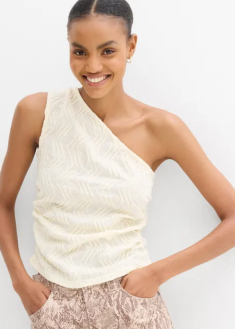 Top asymétrique en matière texturée, bonprix