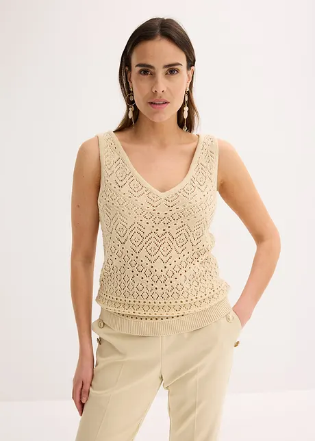 Top en maille ajourée, bonprix