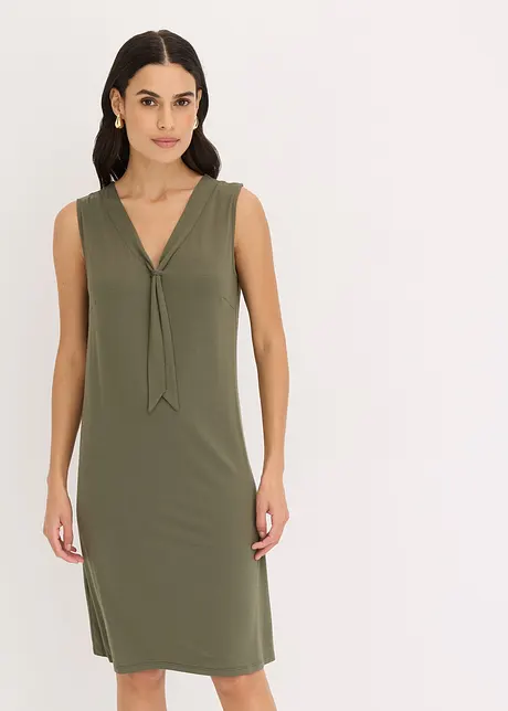 Robe en jersey à col lavallière, bonprix