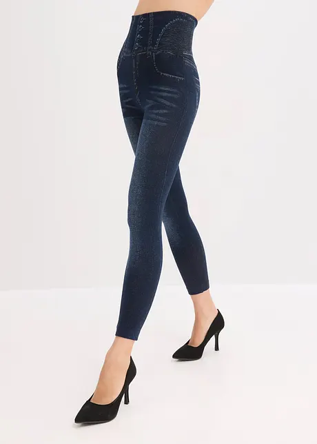 Legging sculptant sans coutures imitation jean, effet sculptant fort, bonprix