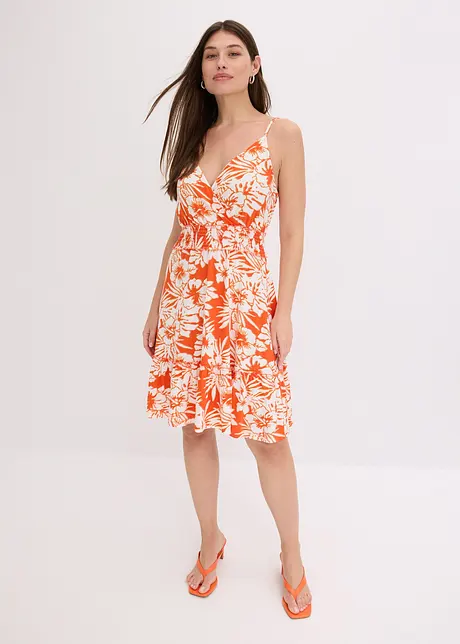 Robe imprimée en viscose à fines bretelles, bonprix