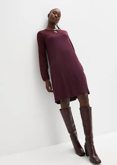 Robe en jersey avec empiècement en mesh, BODYFLIRT