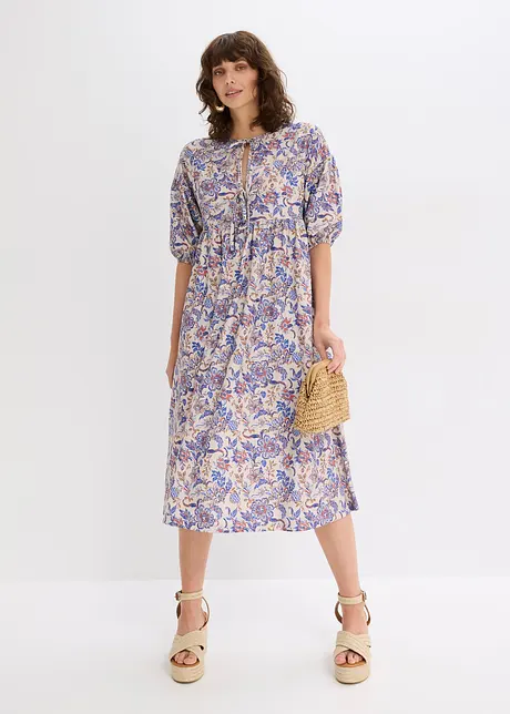 Robe en jersey avec lien à nouer à l’encolure, bonprix