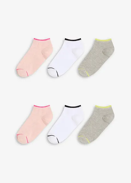 Lot de 6 socquettes coton, bonprix