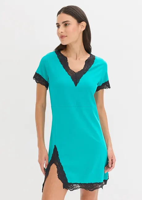 Chemise de nuit en coton et dentelle, bonprix