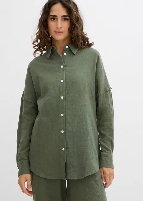 Chemise oversize en légère gaze de coton, bonprix