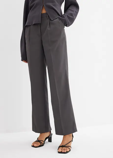 Pantalon à pinces, coupe légèrement barrel, bonprix