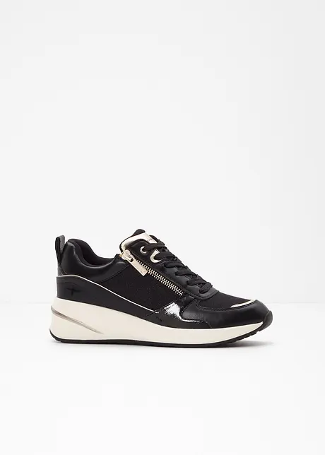 Sneakers Tamaris stylée en matière brillante et détails aspect serpent et verni, Tamaris