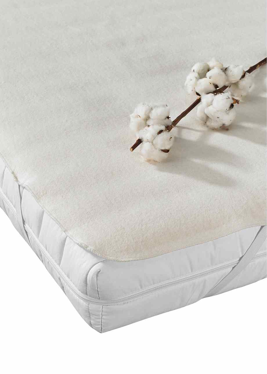 Protège-matelas En Coton Gratté 2 Faces Avec élastiques - écru