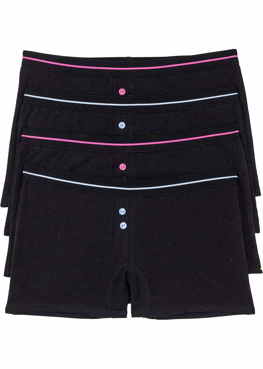 Boxer pratique pour femme avec détails contrastants noir/fuchsia/bleu