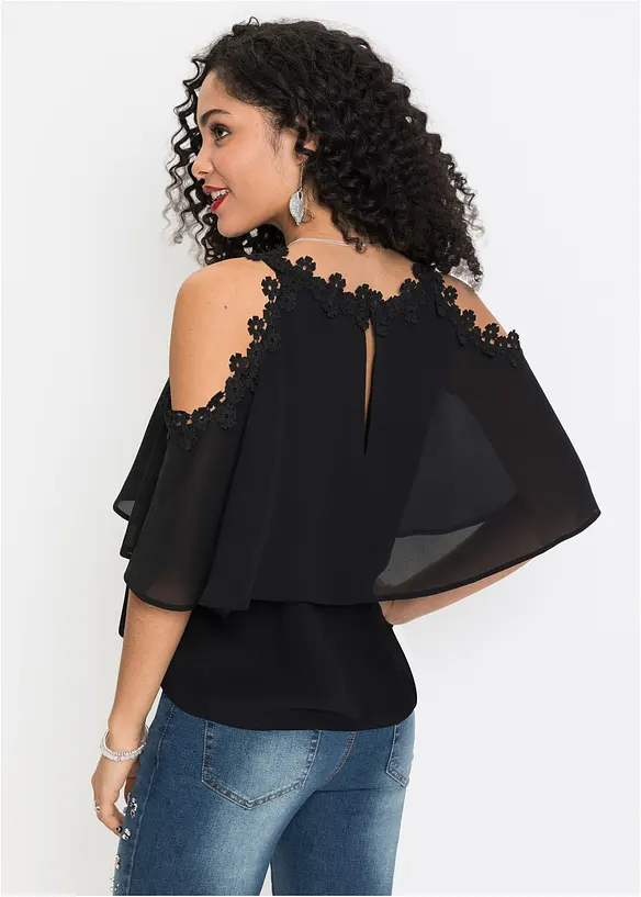 Blouse à épaules dénudées avec dentelle, BODYFLIRT
