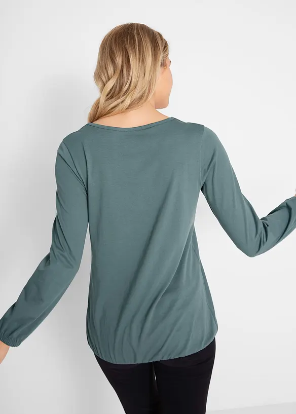 T-shirt manches longues 100% coton, finitions élastiquées, bonprix