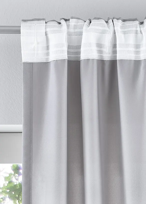 Lot de 2 rideaux en microfibre facile d’entretien, bonprix