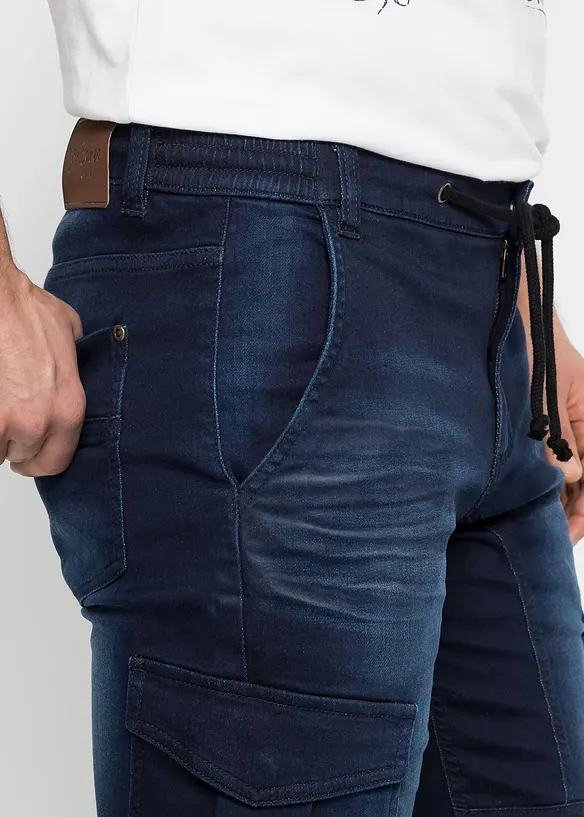 Bermuda en molleton aspect jean, Regular, bonprix