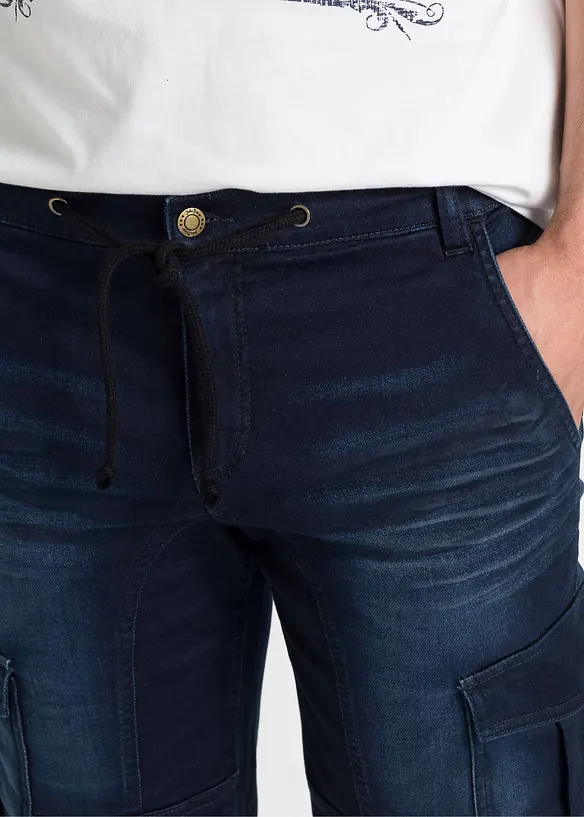 Bermuda en molleton aspect jean, Regular, bonprix