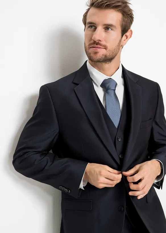 Costume 4 pièces regular avec gilet et cravate, bonprix