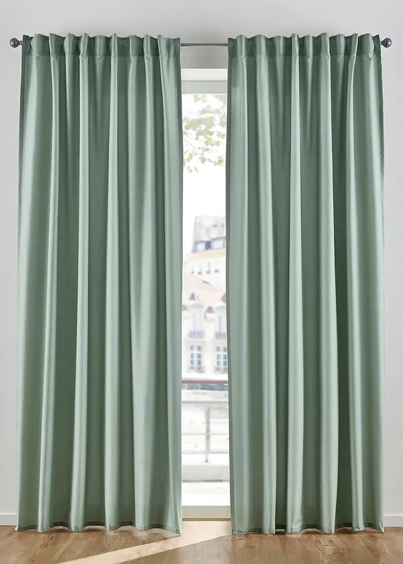 Lot de 2 rideaux en microfibre facile d’entretien, bonprix