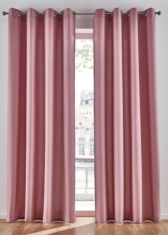 Lot de 2 rideaux en microfibre facile d’entretien, bonprix