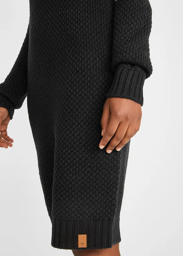 Robe en maille à col châle, bonprix