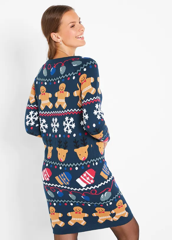 Robe en maille avec motifs pains d'épices, bonprix