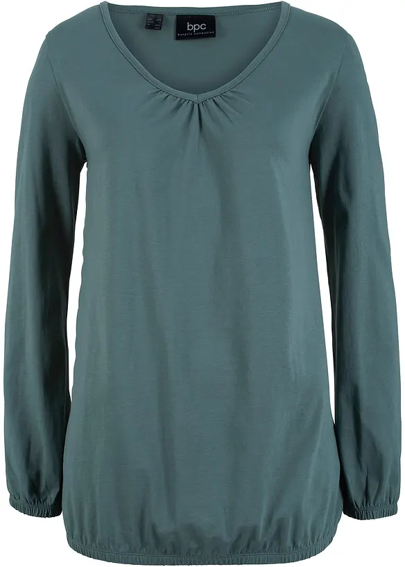 T-shirt manches longues 100% coton, finitions élastiquées, bonprix