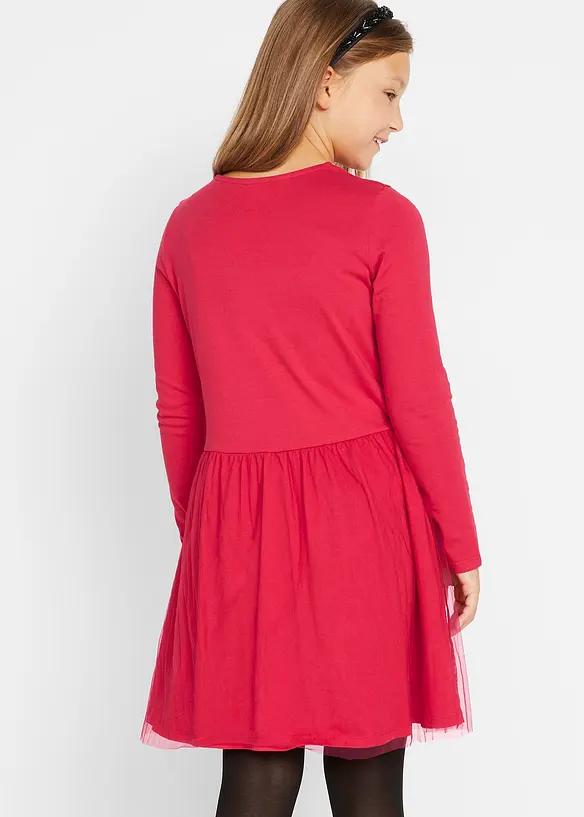 Robe en jersey avec tulle, bonprix