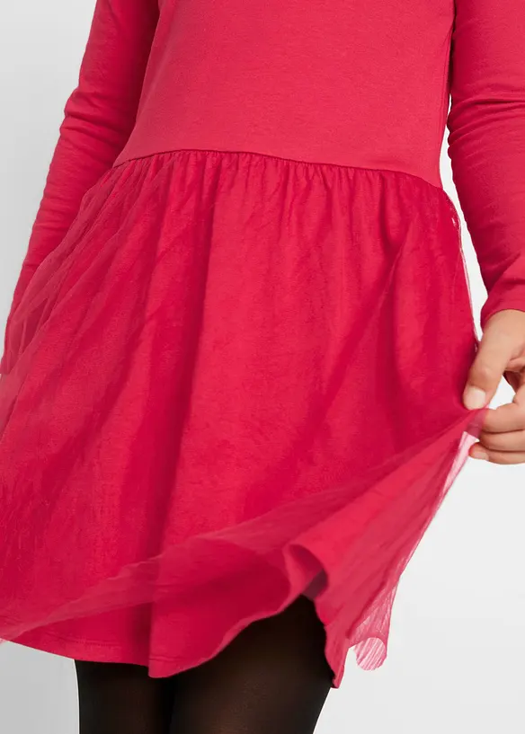 Robe en jersey avec tulle, bonprix